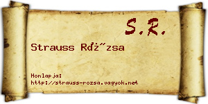 Strauss Rózsa névjegykártya